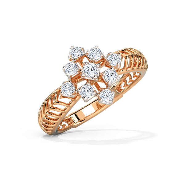 Kite Mesh Moissanite Diamond Engagement Ring